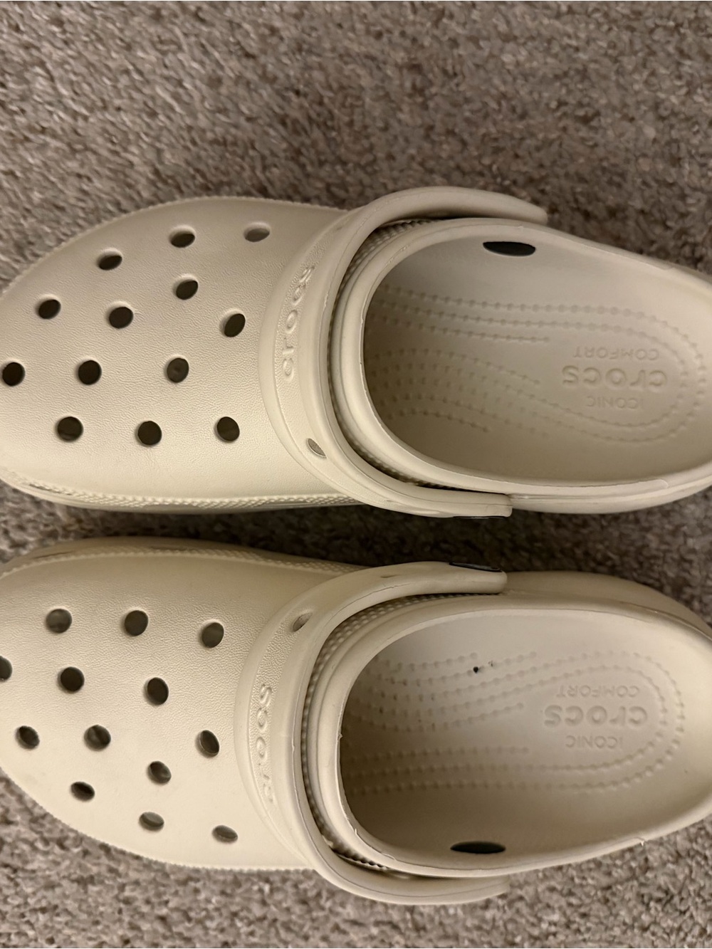 Platform Crocs in beige